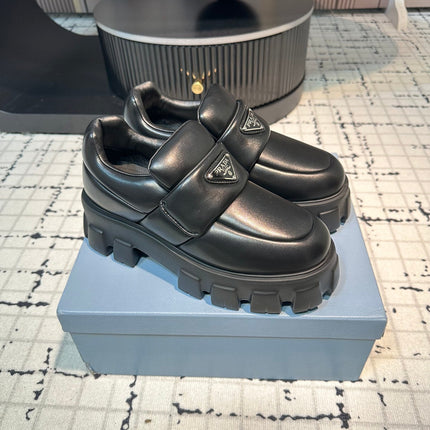 PRA BRUSHED MONOLITH LOAFERS BLACK LAMBSKIN