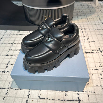 PRA BRUSHED MONOLITH LOAFERS BLACK LAMBSKIN