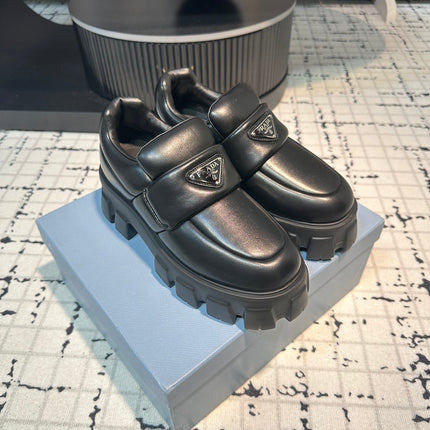 PRA BRUSHED MONOLITH LOAFERS BLACK LAMBSKIN