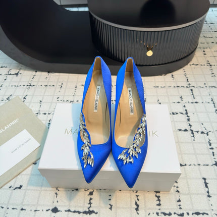 Lurum 90 Blue Satin Crystal Embellished Pumps 868665