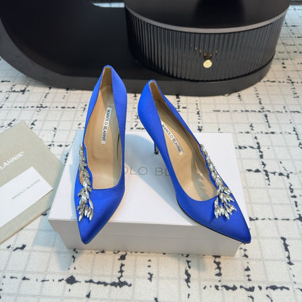 Lurum 90 Blue Satin Crystal Embellished Pumps 868665