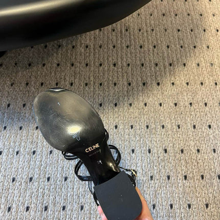 CLEMENCE MULTI TRIOMPHE 45 MM SANDAL IN BLACK LAMBSKIN