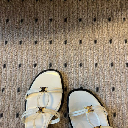 CLEMENCE MULTI TRIOMPHE 45 MM SANDAL IN WHITE LAMBSKIN