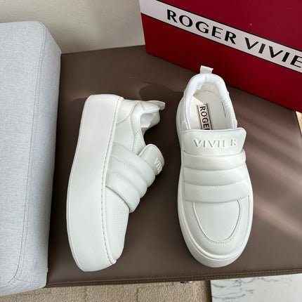 PUFFY LEATHER LOW TOP SNEAKERS IN WHITE LAMBSKIN