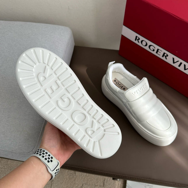 PUFFY LEATHER LOW TOP SNEAKERS IN WHITE LAMBSKIN