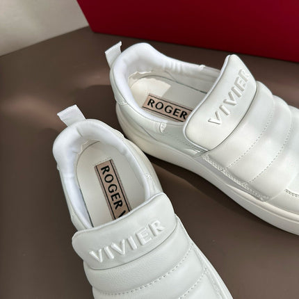 PUFFY LEATHER LOW TOP SNEAKERS IN WHITE LAMBSKIN