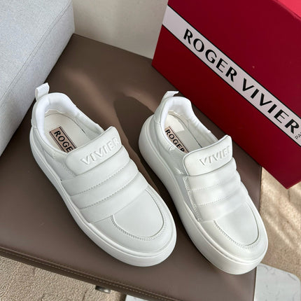 PUFFY LEATHER LOW TOP SNEAKERS IN WHITE LAMBSKIN