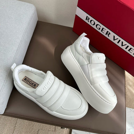 PUFFY LEATHER LOW TOP SNEAKERS IN WHITE LAMBSKIN