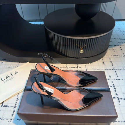 ALAIA HIGH SLINGBACK 25S 90 MM IN BLACK CALFSKIN