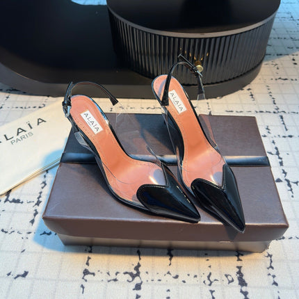 ALAIA HIGH SLINGBACK 25S 90 MM IN BLACK CALFSKIN