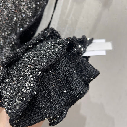 CC 25 Rhinestones Tank Top Black Polyamide