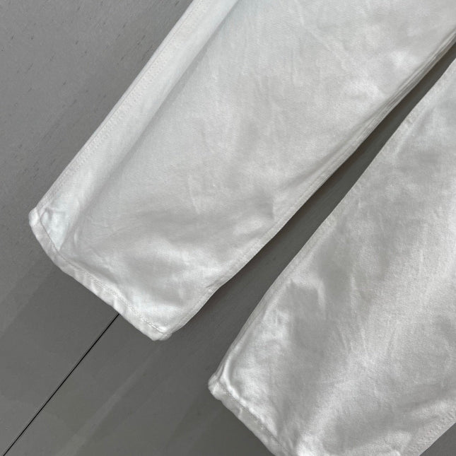 CC 25 Logo Jeans White Cotton