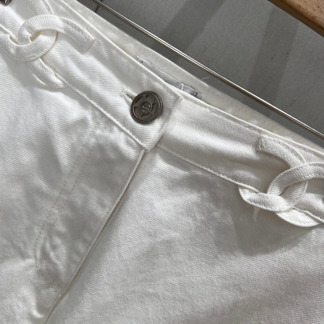 CC 25 Logo Jeans White Cotton