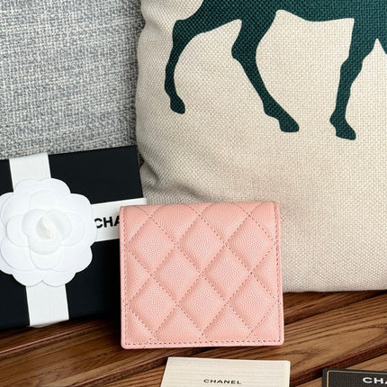 SMALL FLAP WALLET 12 IN TONYS PINK GRAINED CALFSKIN GOLD-TONE HARDWARE