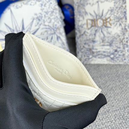 CARO FREESIA CARD HOLDER 10 IN WHITE CANNAGE CALFSKIN