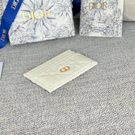 CARO FREESIA CARD HOLDER 10 IN WHITE CANNAGE CALFSKIN