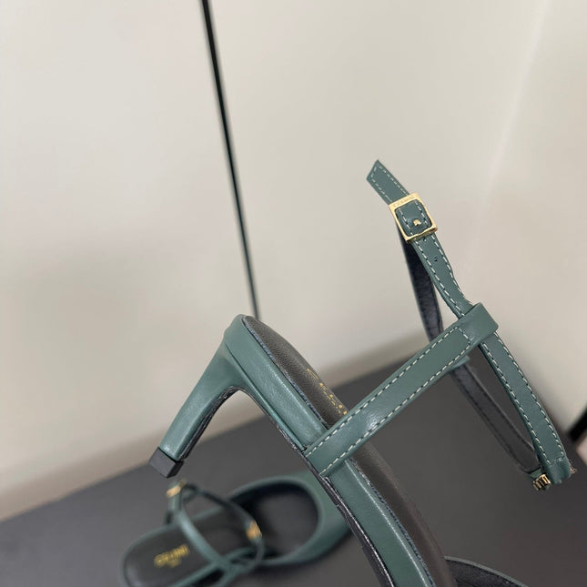 MORRAINE SLINGBACK PUMPS IN TEAL GREEN CALFSKIN