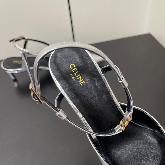 MORRAINE SLINGBACK PUMPS IN SILVER CALFSKIN