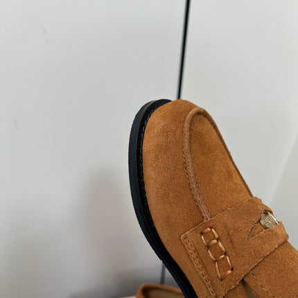 PENNY LOAFERS IN BRONZE BROWN SUEDE
