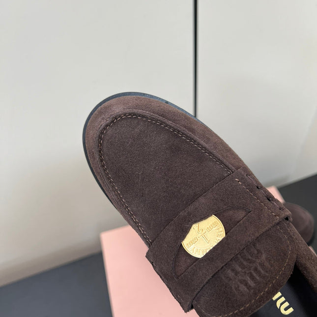 PENNY LOAFERS IN CHOCOLATE SUEDE