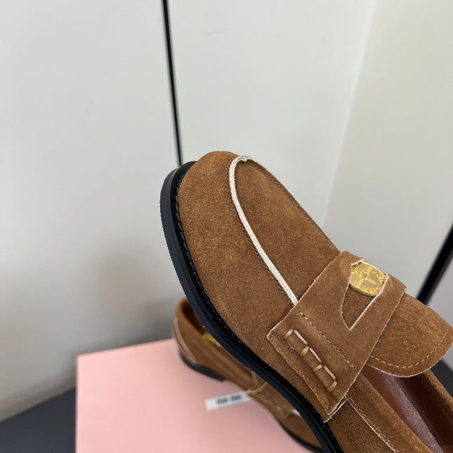 PENNY LOAFERS IN TAWNY BROWN SUEDE