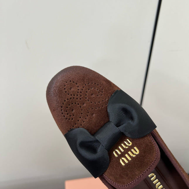 LOAFERS WITH BOW IN CHOCOLATE SUEDE