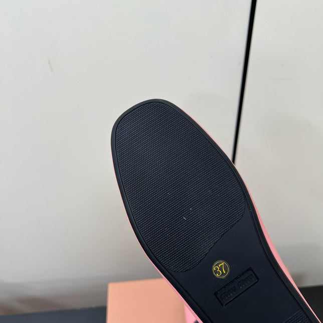 LOAFERS WITH BOW IN PINK SHEEPSKIN