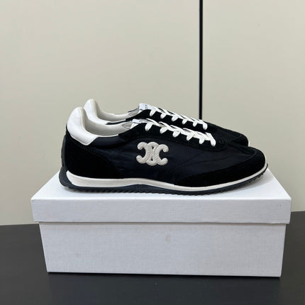 CELINE 25S RACER FORREST GUMP SNEAKERS IN BLACK MERCERIZED CALFSKIN