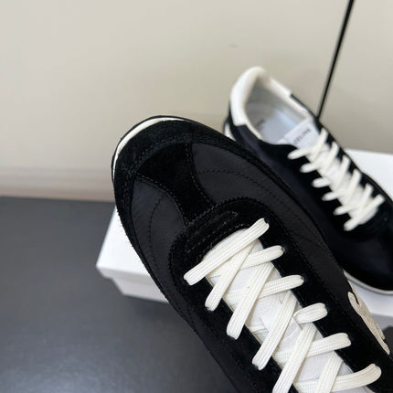 CELINE 25S RACER FORREST GUMP SNEAKERS IN BLACK MERCERIZED CALFSKIN