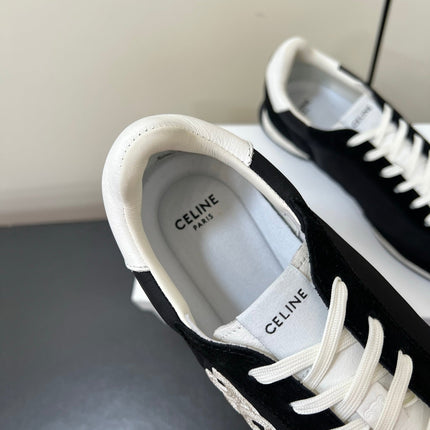 CELINE 25S RACER FORREST GUMP SNEAKERS IN BLACK MERCERIZED CALFSKIN