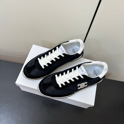CELINE 25S RACER FORREST GUMP SNEAKERS IN BLACK MERCERIZED CALFSKIN
