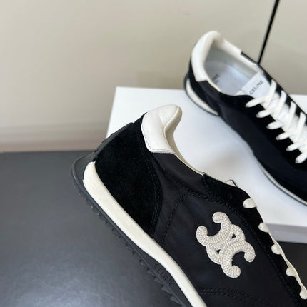 CELINE 25S RACER FORREST GUMP SNEAKERS IN BLACK MERCERIZED CALFSKIN
