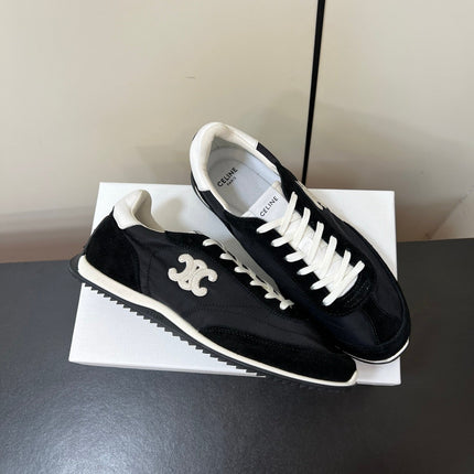 CELINE 25S RACER FORREST GUMP SNEAKERS IN BLACK MERCERIZED CALFSKIN