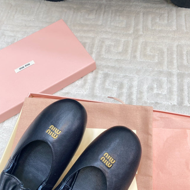 MARY JANE FLATS IN BLACK SMOOTH LAMBSKIN