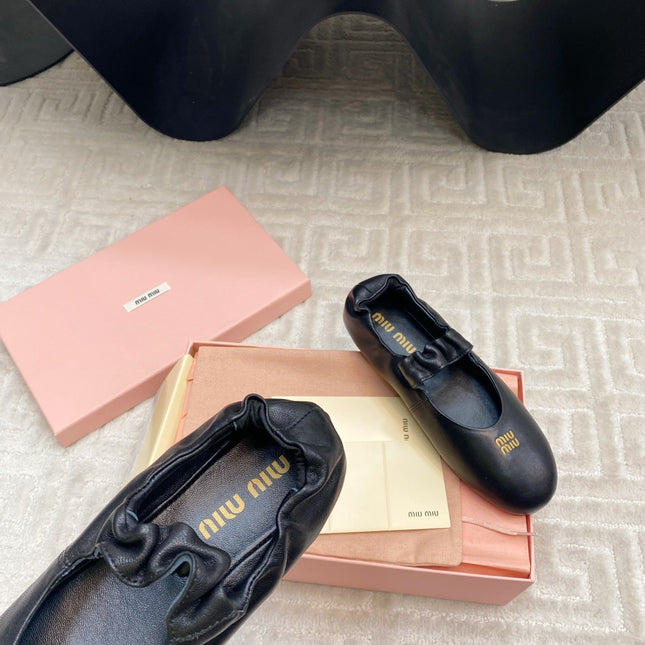 MARY JANE FLATS IN BLACK SMOOTH LAMBSKIN