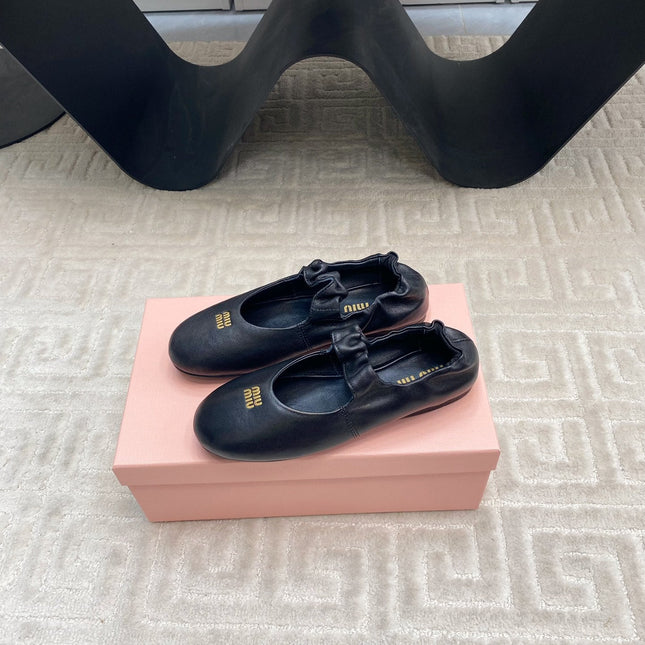 MARY JANE FLATS IN BLACK SMOOTH LAMBSKIN