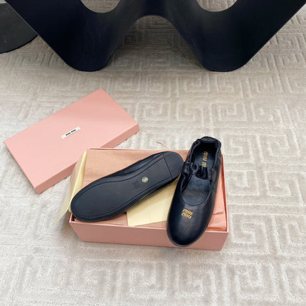 MARY JANE FLATS IN BLACK SMOOTH LAMBSKIN