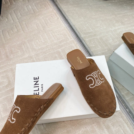 MARLOU MULE IN PEANUT BROWN SUEDE