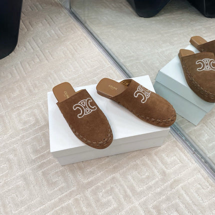 MARLOU MULE IN PEANUT BROWN SUEDE