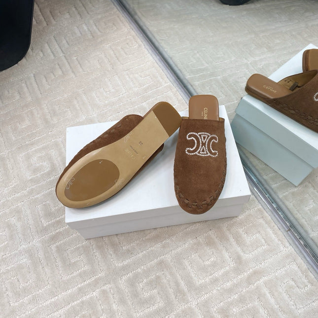 MARLOU MULE IN PEANUT BROWN SUEDE