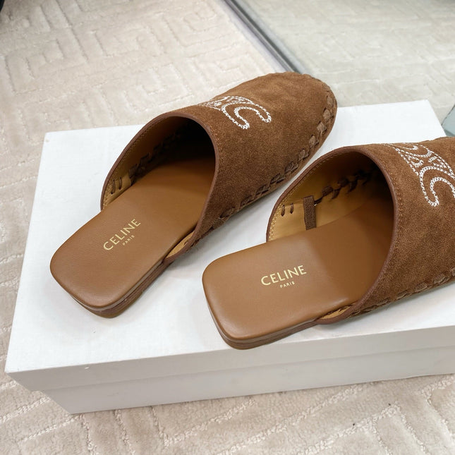 MARLOU MULE IN PEANUT BROWN SUEDE