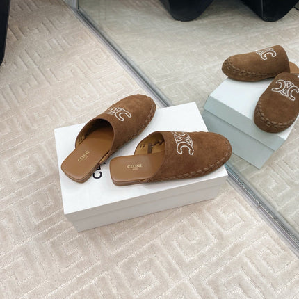 MARLOU MULE IN PEANUT BROWN SUEDE