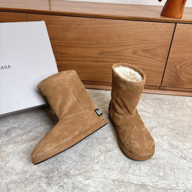 BALENCIAGA 25S ALASKA ANKLE BOOTS IN WARM CARAMEL SUEDE