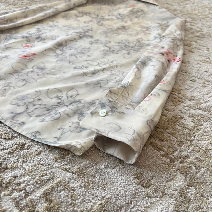 CHANEL LONG-SLEEVE PRINTED SHIRT IN SOFT FABRIC