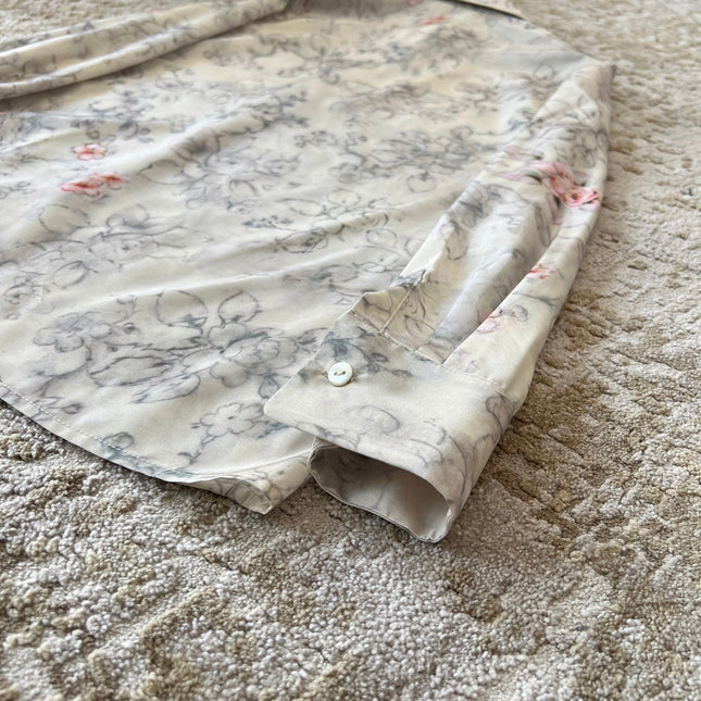 CHANEL LONG-SLEEVE PRINTED SHIRT IN SOFT FABRIC