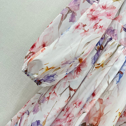 ZIMMER LONG-SLEEVE V-NECK DRESS 269296