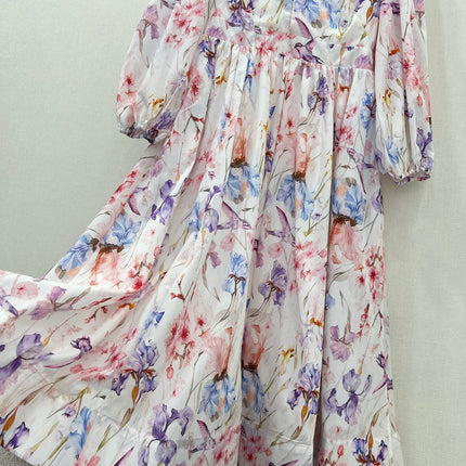 ZIMMER LONG-SLEEVE V-NECK DRESS 269296