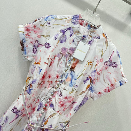 ZIMMER PLEATED DRESS WITH STAND COLLAR 269299