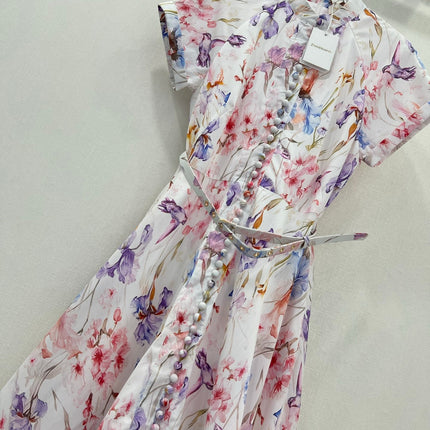 ZIMMER PLEATED DRESS WITH STAND COLLAR 269299