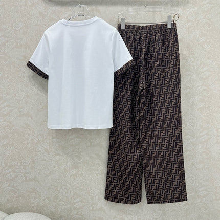 FENDI SHORT-SLEEVE T‑SHIRT AND LONG PANTS SET 275185
